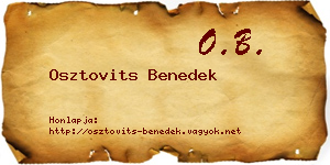 Osztovits Benedek névjegykártya